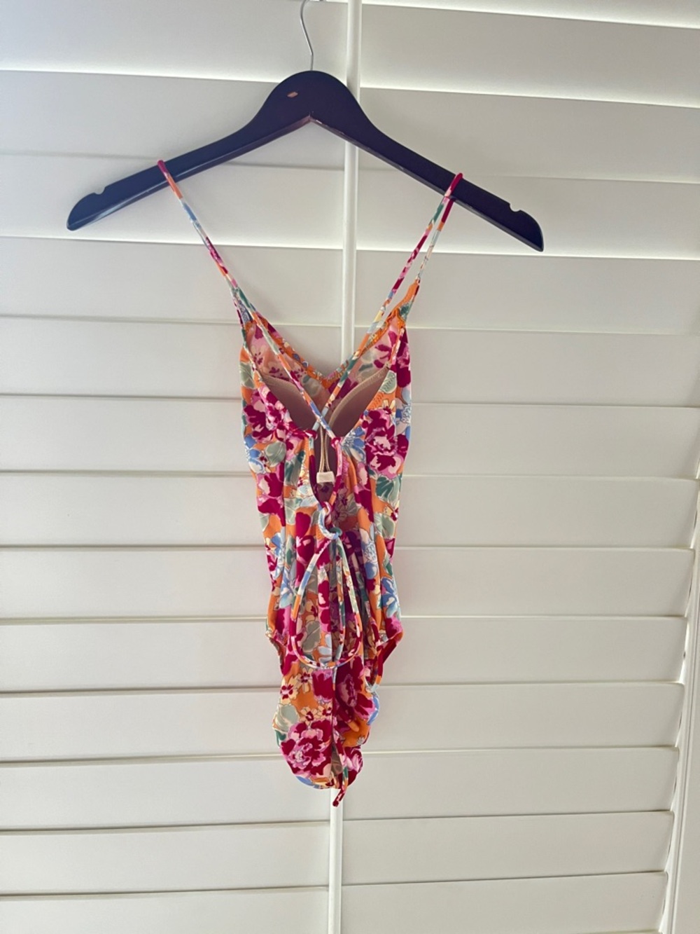 Kenzo Floral Tie-Back One-Piece Swimsuit - Pink, Orange & Blue